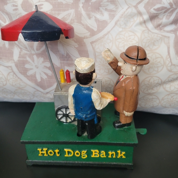 Antique Hot Dog Cart Piggy Bank by C Hawthorne Direct LLC - Picture 4 of 8